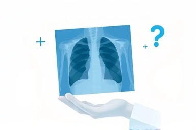 Doctor analyzing chest X-ray for early disease detection.