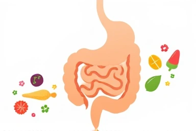 Symbolic image of a healthy gut microbiome and fiber.
