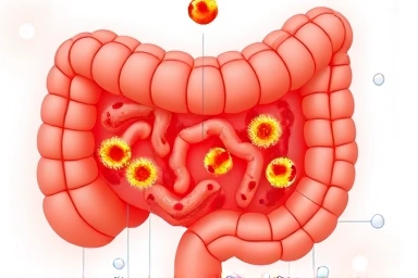 Inflamed diverticula in the colon with prevention symbols.