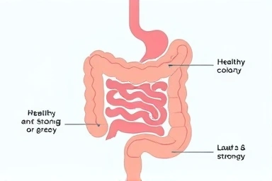 Symbolic representation of colon health journey post-procedure.