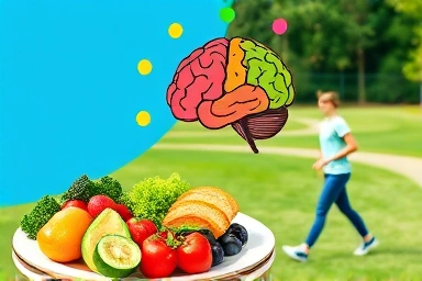 Healthy food, exercise, endorphins, active brain, balanced lifestyle