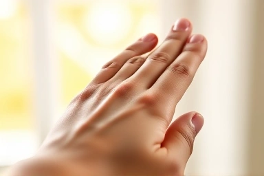 Hand pressing acupressure point for digestion relief