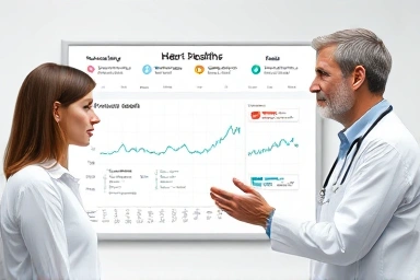 Doctor explaining evolving dyslipidemia treatment options to patient.