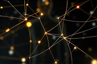Visual metaphor for fibromyalgia's complex interconnected symptoms.
