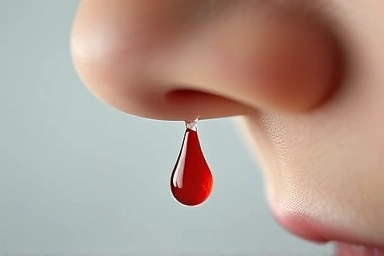 Symbolic nosebleed, health indicator, blood drop