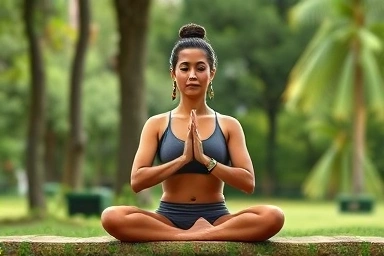 Mindful yoga for digestive relief and tension release.