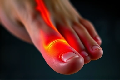 Symbolic representation of gout joint pain.