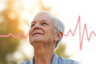 Healthy middle-aged person, proactive health, heart rhythm visualization