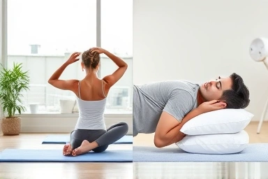 Gentle rehabilitation exercises and proper sleep posture for back health