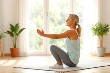Person doing isometric exercise for hypertension management.