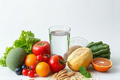 Healthy diet and hydration for managing health conditions.