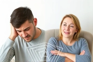 Person experiencing IBS discomfort transitioning to relief with a solution.