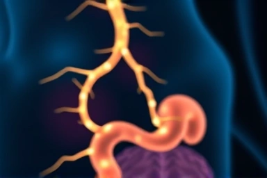 Vagus nerve connection between gut and brain
