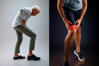Knee pain: gradual vs. sudden onset, different patient scenarios