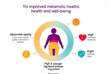 Infographic symbolizing metabolic syndrome interconnectedness and health improvement.