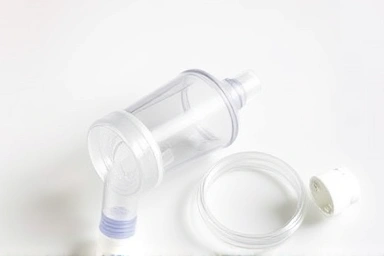 Clean nebulizer parts arranged for hygiene maintenance.