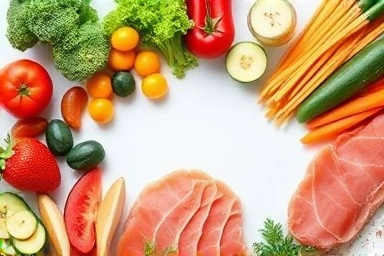 Symbolic image of healthy balanced diet and nutrition
