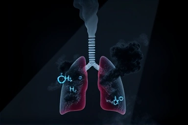 Symbolic representation of occupational asthma and workplace hazards.