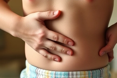 Gentle abdominal massage for child relief
