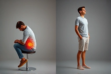 Relief from hip pain through posture correction