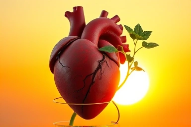 Symbolic image of heart health and long-term recovery after stent procedure.