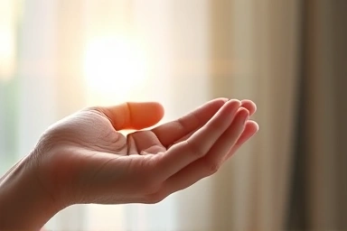 Hand holding pill, symbolizing mental health treatment and hope.