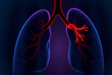 Symbolic blockage in lung blood vessel