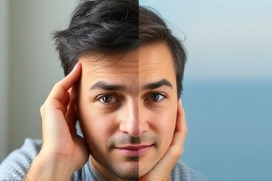 Visual contrast of discomfort to well-being in health journey.