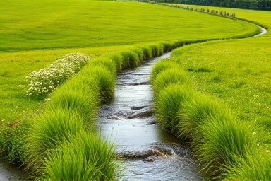 Serene summer landscape symbolizing health and relief.