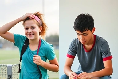 Contrast between teen depression challenges and recovery activities.