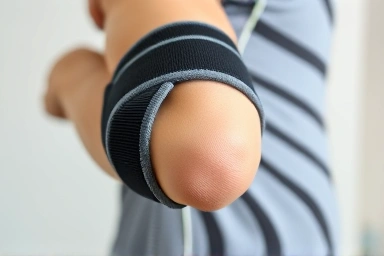 Adjustable tennis elbow brace detail.
