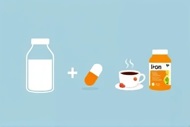 Visual metaphor for thyroid medication interaction and timing.