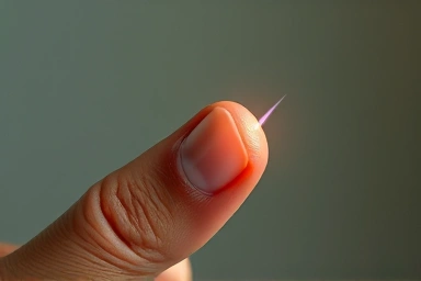 Hand with subtle glowing line symbolizing trigger finger pain