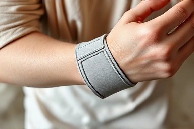 Wrist brace for tendonitis relief and support.