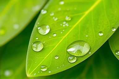 Fresh banaba leaves with dew, symbolizing natural health.