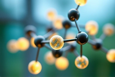 Abstract visualization of gamma-linolenic acid (GLA) molecules