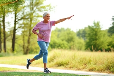 Active senior enjoying pain-free movement outdoors