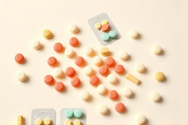 Artistic arrangement of chewable oral probiotics