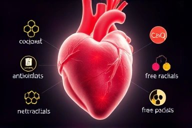 Symbolic representation of heart health and antioxidant power.