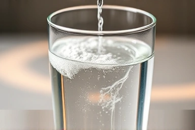 Dissolving creatine powder in water for optimal absorption.
