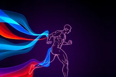 Symbolic representation of creatine benefits: muscle growth and energy.