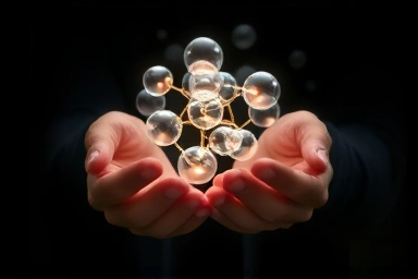 Hands holding glowing orbs symbolizing memory