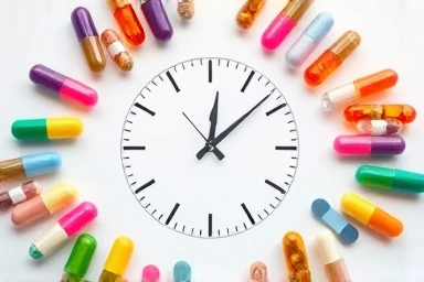 Infographic showing optimal timing for diet supplements.