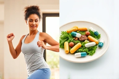 Supplements supporting exercise and healthy eating for weight loss.