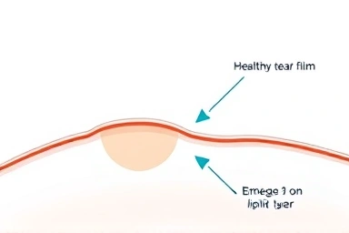Conceptual illustration of omega-3 enhancing tear film structure.