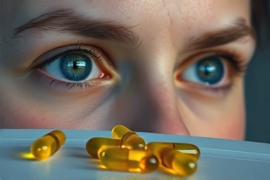 Healthy eyes, lutein, omega-3 capsules, digital eye strain relief