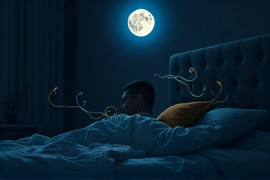 Peaceful sleep with glowing energy.