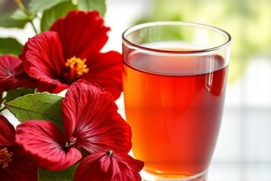 Hibiscus tea and fat reduction abstract concept.