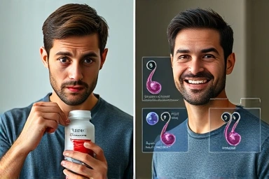 Man improving sperm health with supplements for fertility.