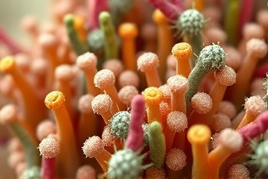 Healthy gut microbiome illustration, beneficial bacteria